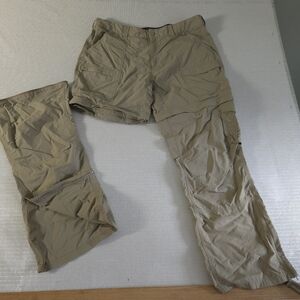 Women's Eastern Mountain Sports Zip Off To Shorts Cargo Pants Tan 16-R